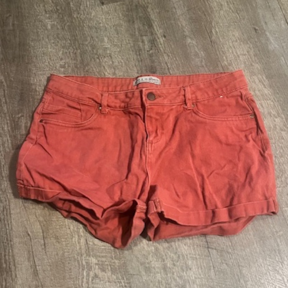 Denim Co. Girls Denim Shorts – Rust Red